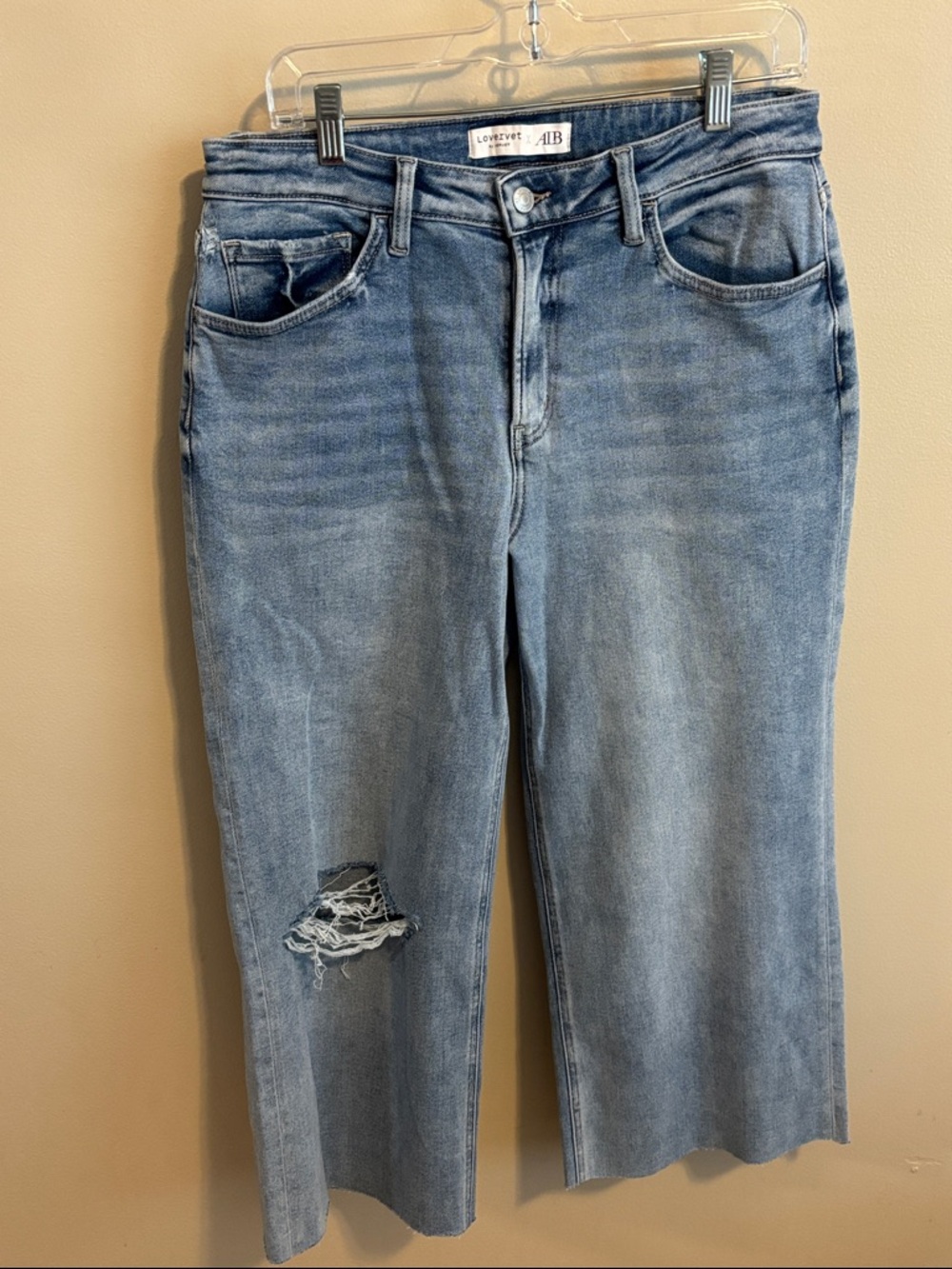 Lovervet By Vervet Jeans Women’s Size 32/15 Raw Hem wide leg